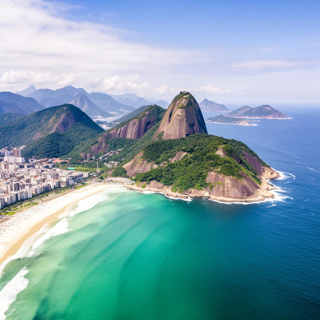 Rio de Janeiro — vista aérea da costa com Pão de Açúcar